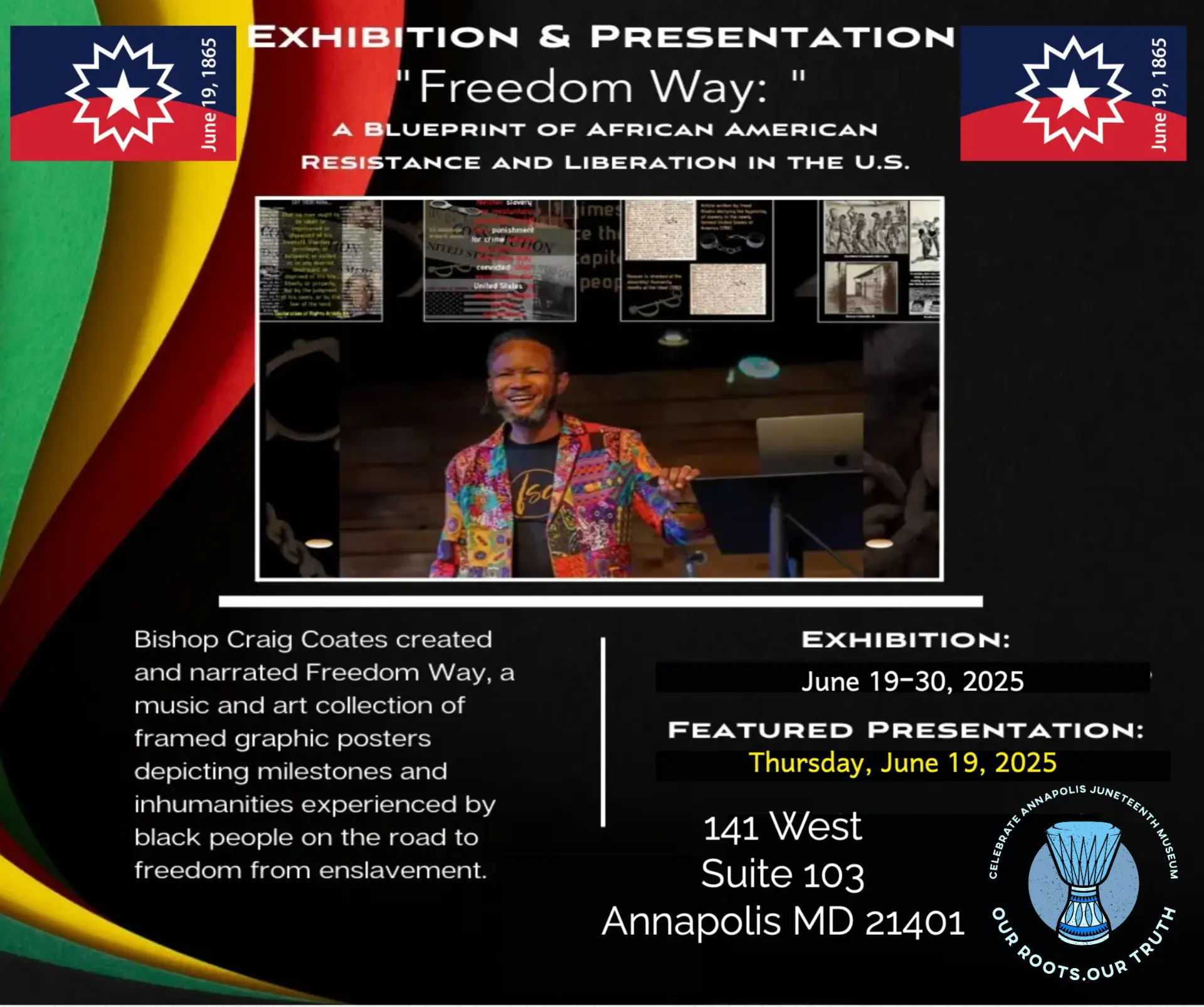 Flyer for Freedom Way: A Blueprint of African American Resistance featuring Bishop Craig Coates